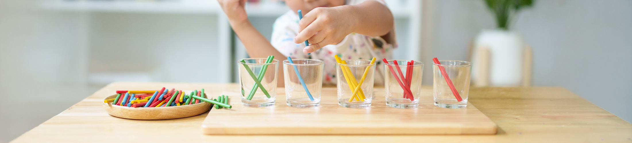 Child sorting colours